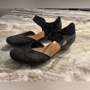 Rieker Mirjam Mary Jane black Comfort Shoes Size 38 Antistress Leather EUC